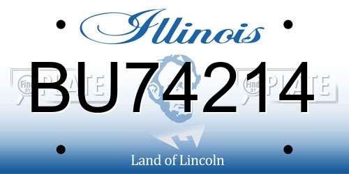 BU74214 Illinois License Plate