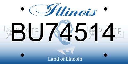 BU74514 Illinois License Plate