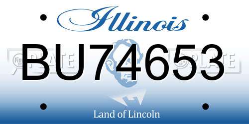 BU74653 Illinois License Plate