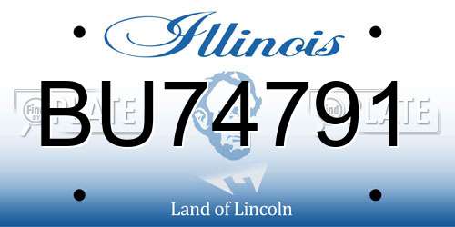 BU74791 Illinois License Plate