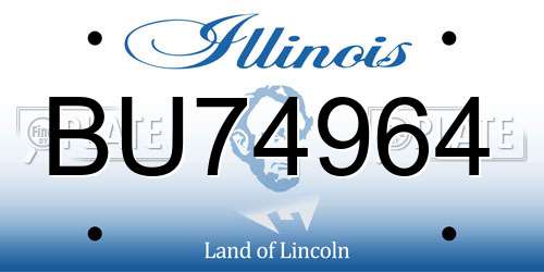 BU74964 Illinois License Plate
