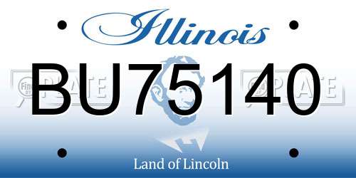 BU75140 Illinois License Plate