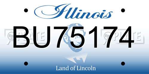 BU75174 Illinois License Plate