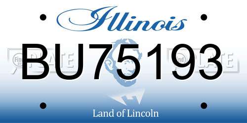 BU75193 Illinois License Plate