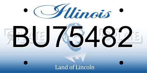 BU75482 Illinois License Plate
