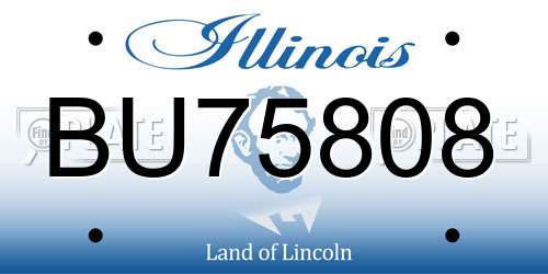 BU75808 Illinois License Plate