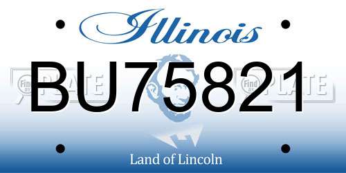 BU75821 Illinois License Plate