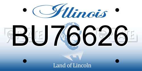 BU76626 Illinois License Plate