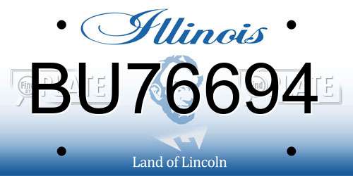 BU76694 Illinois License Plate