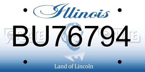 BU76794 Illinois License Plate
