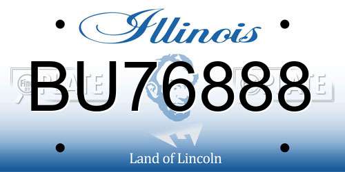 BU76888 Illinois License Plate