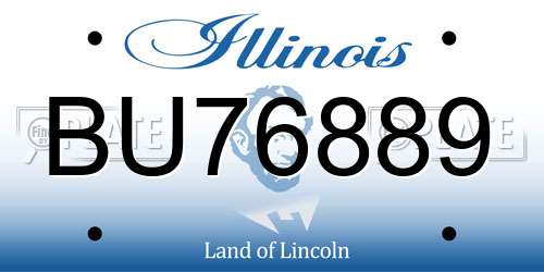 BU76889 Illinois License Plate