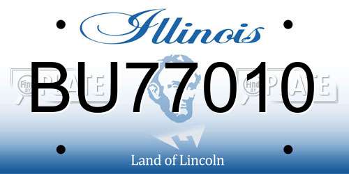 BU77010 Illinois License Plate
