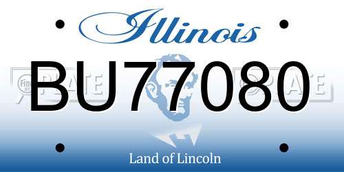 BU77080 Illinois License Plate