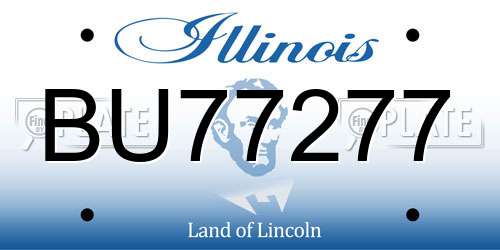 BU77277 Illinois License Plate