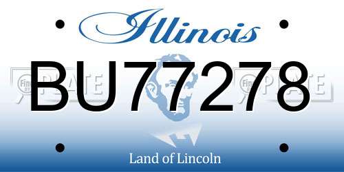 BU77278 Illinois License Plate