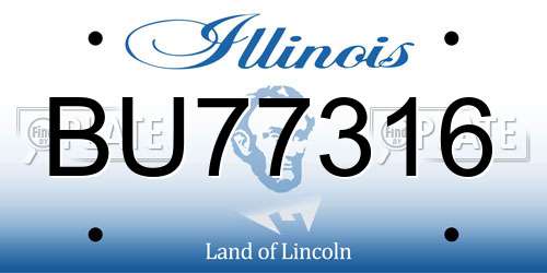 BU77316 Illinois License Plate
