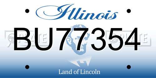 BU77354 Illinois License Plate