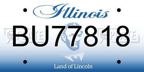 BU77818 Illinois License Plate