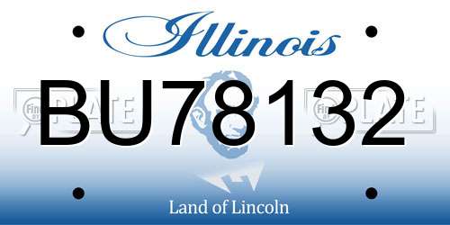 BU78132 Illinois License Plate
