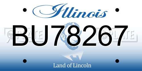 BU78267 Illinois License Plate
