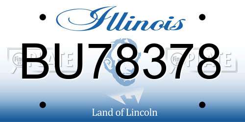 BU78378 Illinois License Plate