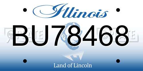 BU78468 Illinois License Plate