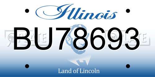 BU78693 Illinois License Plate