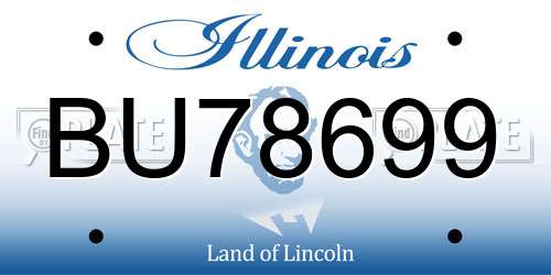 BU78699 Illinois License Plate