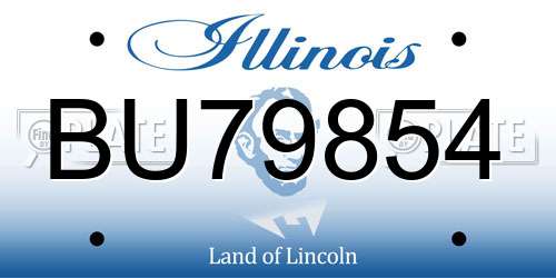 BU79854 Illinois License Plate