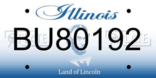 BU80192 Illinois License Plate