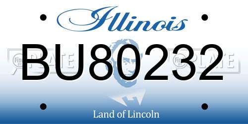 BU80232 Illinois License Plate