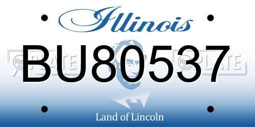 BU80537 Illinois License Plate