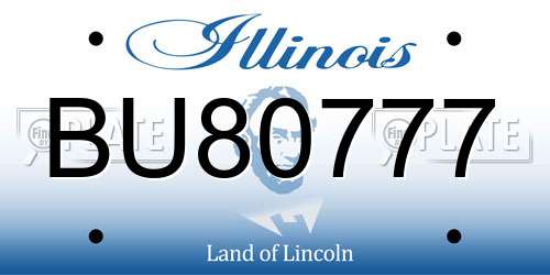 BU80777 Illinois License Plate