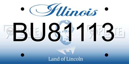 BU81113 Illinois License Plate