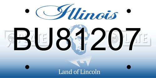 BU81207 Illinois License Plate