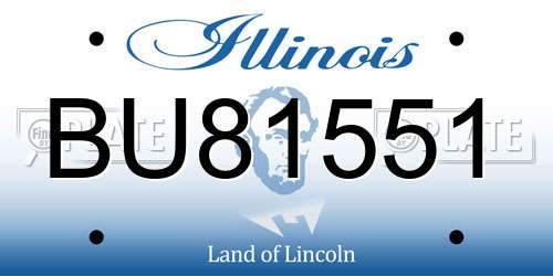 BU81551 Illinois License Plate