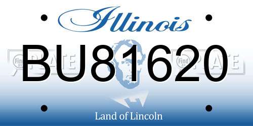 BU81620 Illinois License Plate
