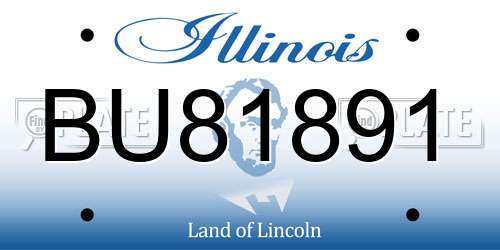 BU81891 Illinois License Plate