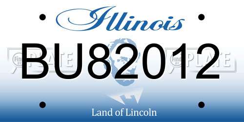 BU82012 Illinois License Plate