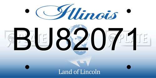 BU82071 Illinois License Plate