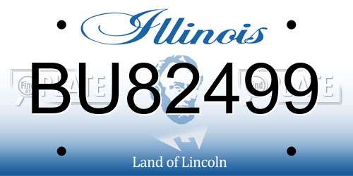 BU82499 Illinois License Plate