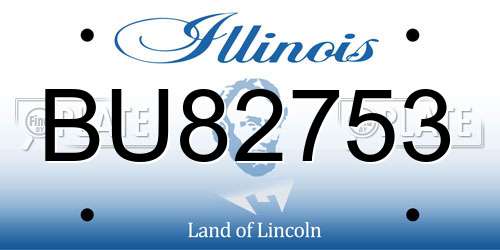 BU82753 Illinois License Plate