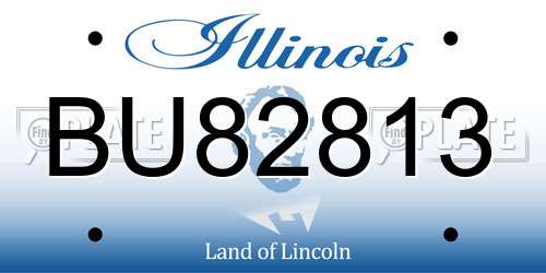 BU82813 Illinois License Plate