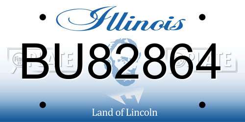 BU82864 Illinois License Plate