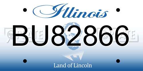BU82866 Illinois License Plate
