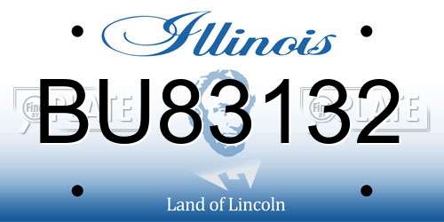 BU83132 Illinois License Plate