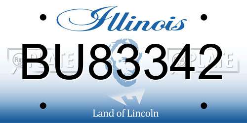 BU83342 Illinois License Plate