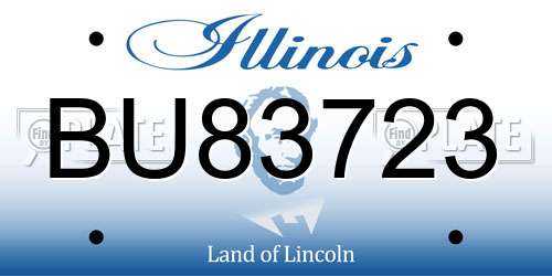 BU83723 Illinois License Plate