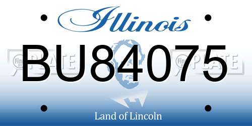 BU84075 Illinois License Plate